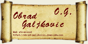 Obrad Galjković vizit kartica